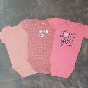 Carter's Pink Love You Bodysuit Set